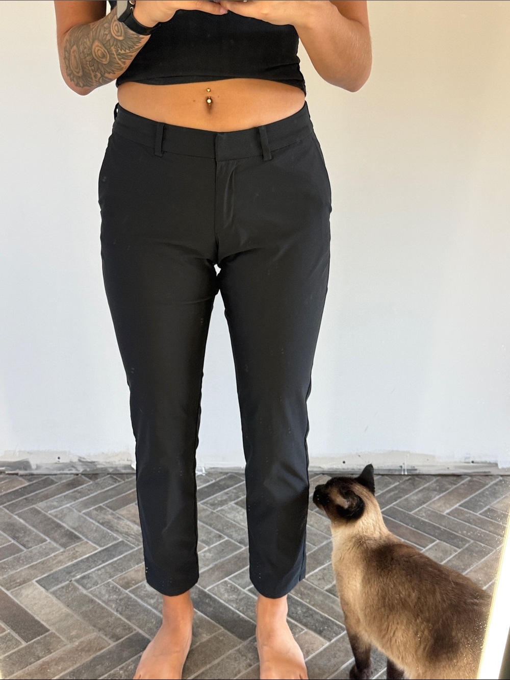 Nike women Black Straight-Leg Dress Pants